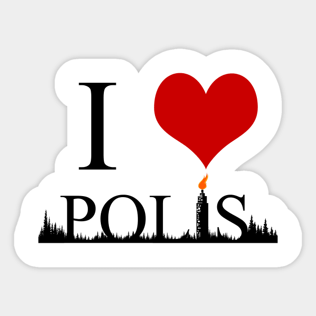 I Heart Polis Sticker by NinjaKlee